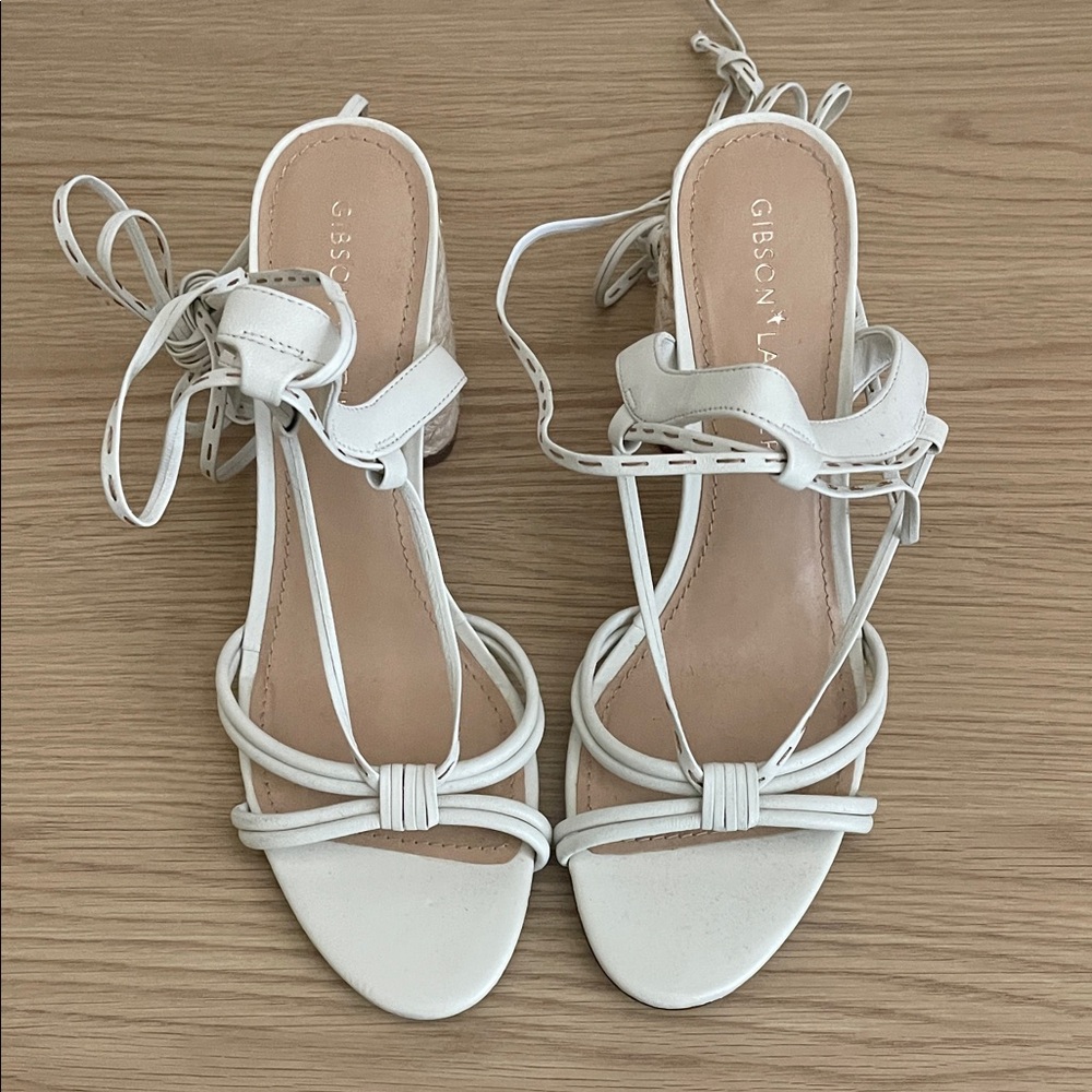 Gibson Latimer Elegant White Lace-Up Sandals